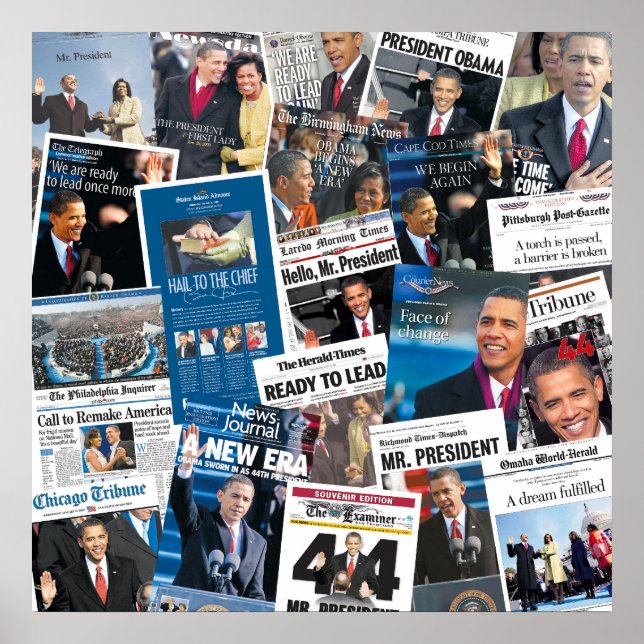 Obama Inauguration Newspaper Poster (Front)
