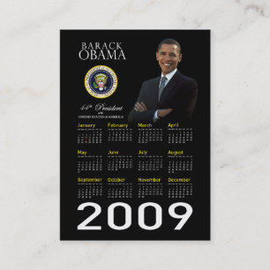 Obama Inauguration Promo Pocket Calendar 2009 Business Card