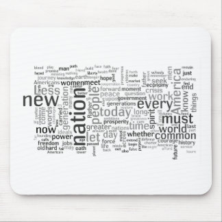 Obama Inauguration Speech Tagcloud Mousepad
