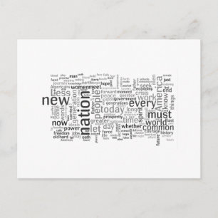 Obama Inauguration Speech Tagcloud Postcard