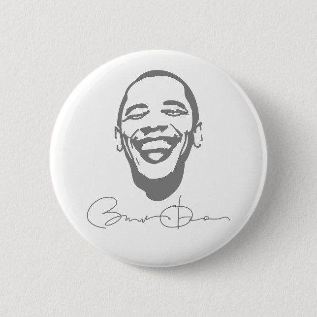 Obama Infectious Smile Signature Button (Front)