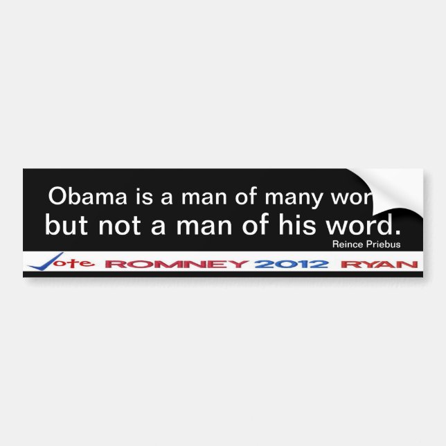 Obama is not a man of his word  Sticker (Front)