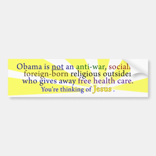 Obama & Jesus Bumper Sticker (Front)