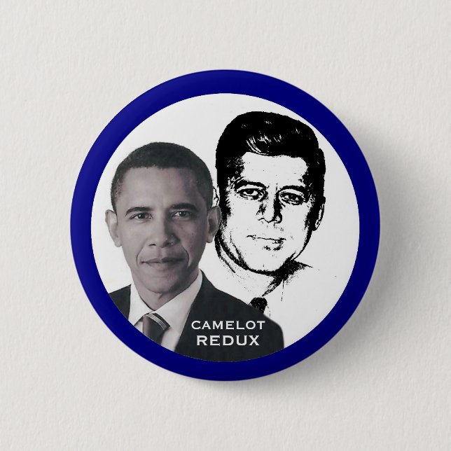 Obama & JFK 6 Cm Round Badge (Front)