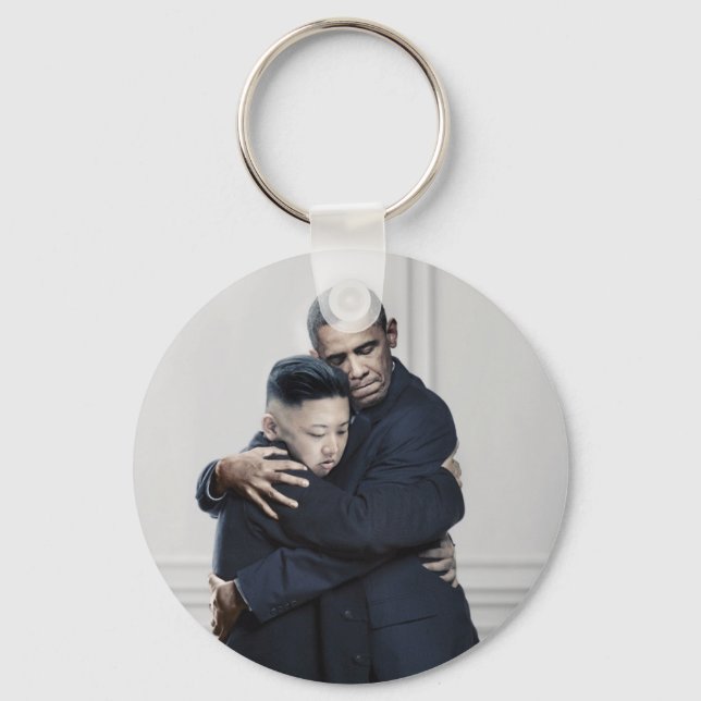 Obama Kim Jong Un North Korea Love Key Ring (Front)