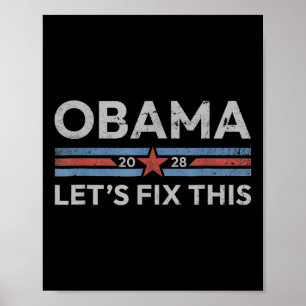 Obama Lets Fix This, Obama Retro Vintage Patriotic Poster