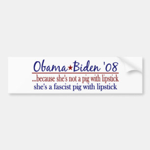 Obama Lipstick on a Pig Bumper Sticker