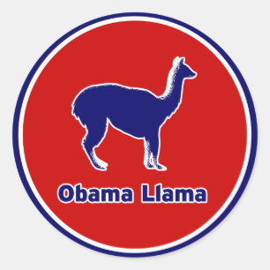 Obama Llama Blue Outline Sticker