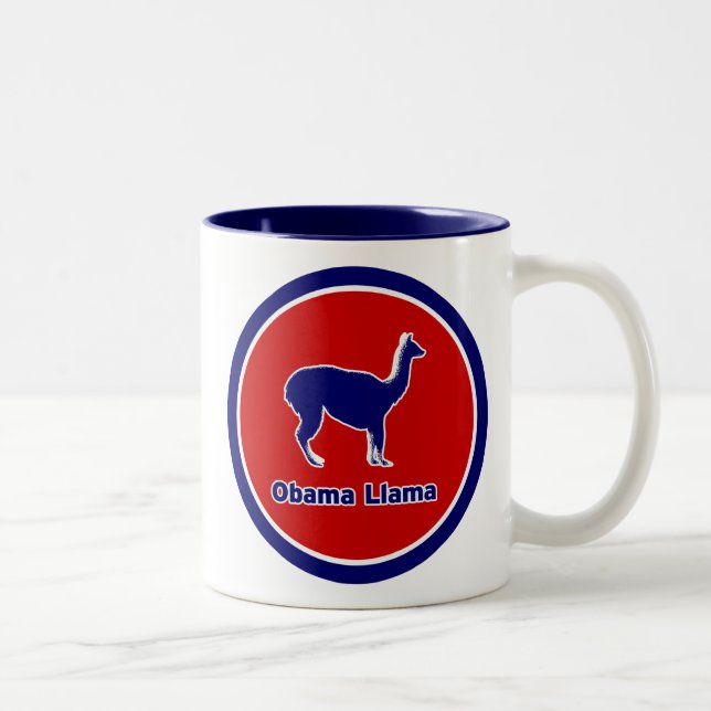 Obama Llama Two-Tone Two-Tone Coffee Mug (Right)