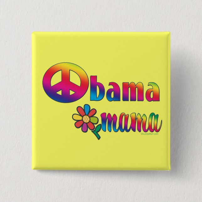 Obama Mama 15 Cm Square Badge (Front)