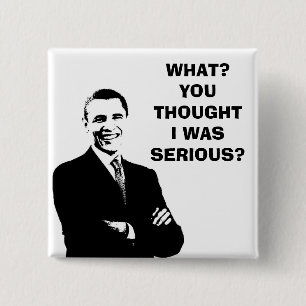 OBAMA MERCHANDISE 15 CM SQUARE BADGE