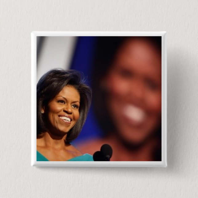 Obama-Michelle 15 Cm Square Badge (Front)