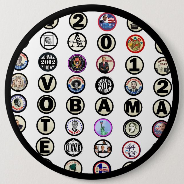 Obama multi-pin 6 cm round badge (Front)