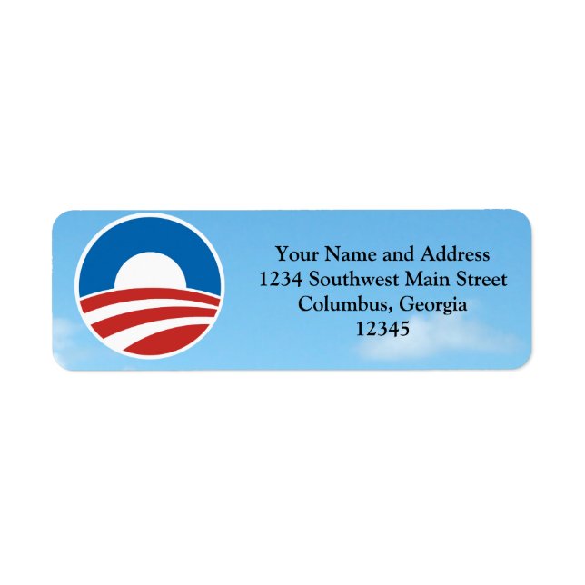 Obama-O Logo with Blue Return Address Label (Front)