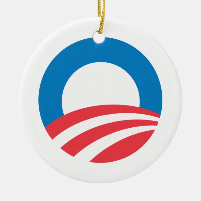 OBAMA_O_ -.png Ceramic Tree Decoration (Front)