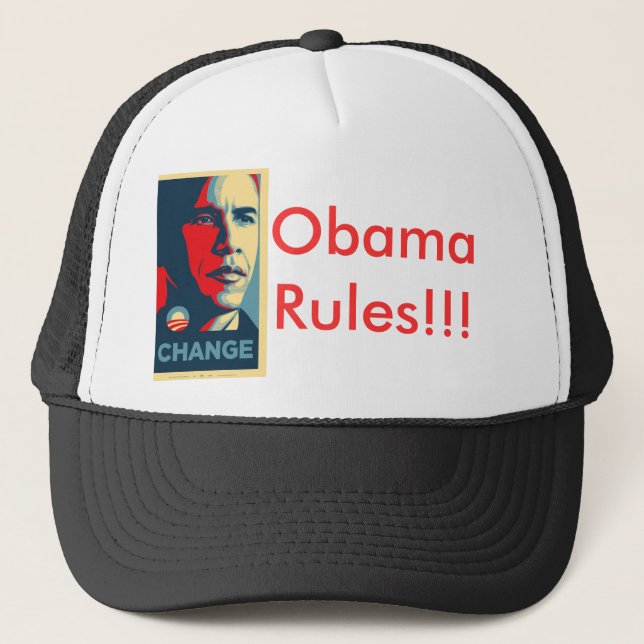 Obama, Obama Rules!!! Trucker Hat (Front)