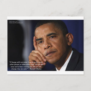 Obama "On Changing" Wisdom Quote Gifts & Tees Postcard