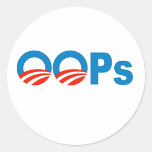 Obama oops classic round sticker