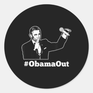 Obama Out - #obamaout Mic Drop Funny  Classic Round Sticker