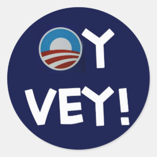 obama oy vey classic round sticker