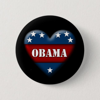 obama patriotic heart 6 cm round badge