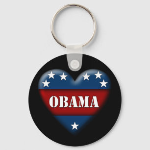 obama patriotic heart key ring