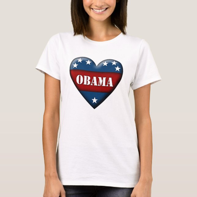 obama patriotic heart T-Shirt (Front)