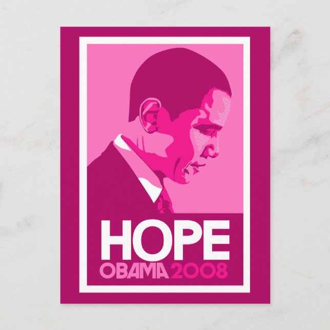 Obama Pink Hope Postcard (Front)