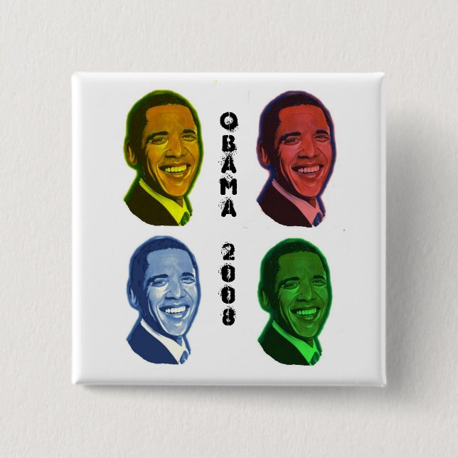 Obama Pop Art 15 Cm Square Badge (Front)