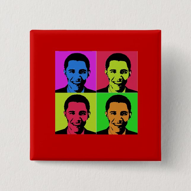 Obama Portrait 15 Cm Square Badge (Front)