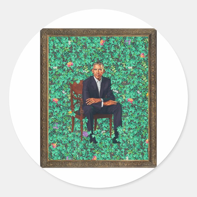 Obama Portrait Tee _1  Classic Round Sticker (Front)