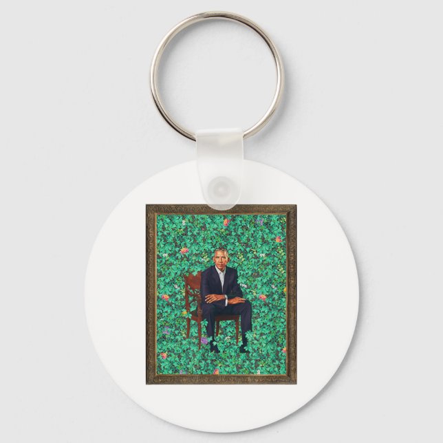 Obama Portrait Tee  Key Ring (Front)