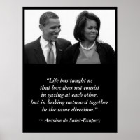 OBAMA POSTER, Antoine de Saint-Exupery quote