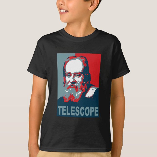 Obama Poster - Galileo Telescope T-Shirt (Front)