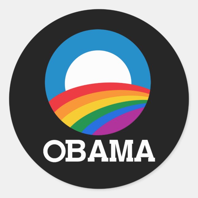 Obama Pride Classic Round Sticker (Front)