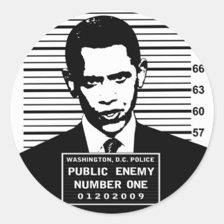 Obama - Public Enemy Number One Classic Round Sticker