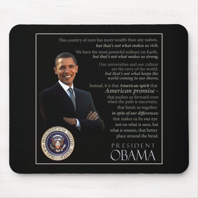 Obama quote mouse pad (Front)