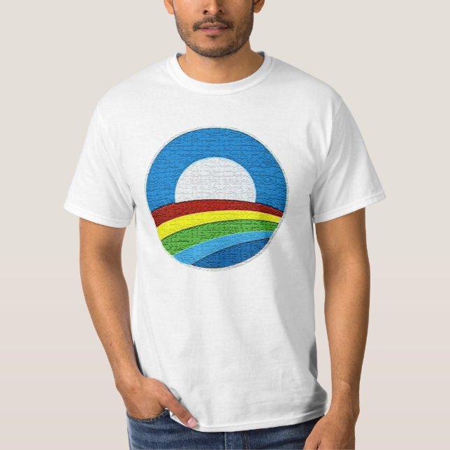 Obama Rainbow Circle Design T-shirt (Front)