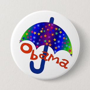 Obama Rainbow Umbrella 7.5 Cm Round Badge