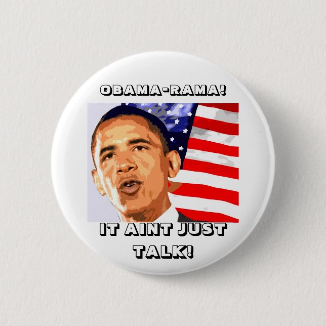 OBAMA-RAMA 6 CM ROUND BADGE (Front)