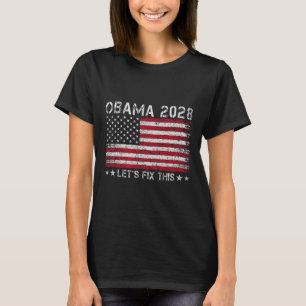 Obama Retro Flag Vintage Us Patriotic 2028 Politic T-Shirt