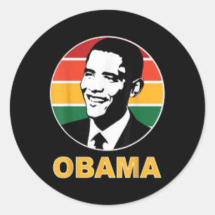 Obama Retro President Barack Obama Hope Change Vin Classic Round Sticker