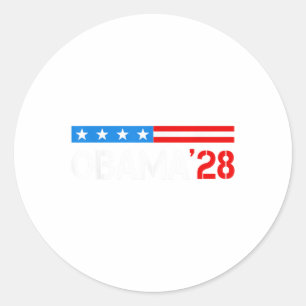 Obama Retro Vintage Flag Patriotic 2028 Political Classic Round Sticker