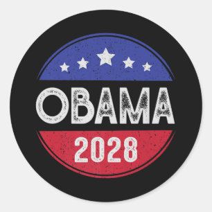 Obama Retro Vintage Flag Patriotic 2028 Political Classic Round Sticker