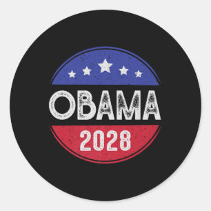 Obama Retro Vintage Flag Patriotic 2028 Political Classic Round Sticker