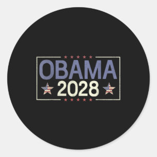 Obama Retro Vintage Patriotic 2028 Political Prote Classic Round Sticker