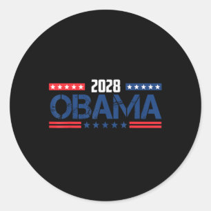 Obama Retro Vintage Patriotic 2028 Political Prote Classic Round Sticker