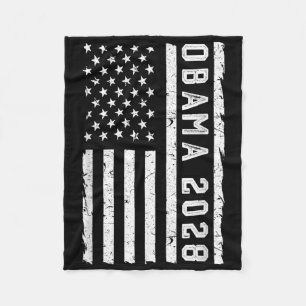 Obama Retro Vintage Patriotic 2028 Political Prote Fleece Blanket