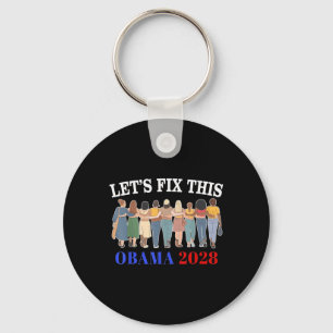 Obama Retro Vintage Patriotic 2028 Political Prote Key Ring