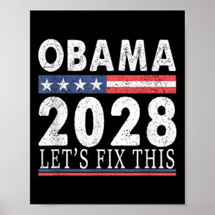 Obama Retro Vintage Patriotic 2028 Political Prote Poster